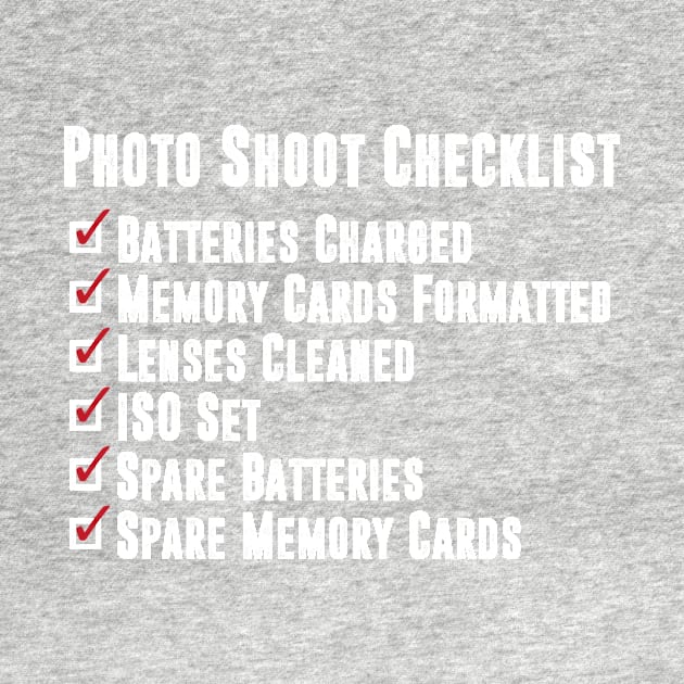 Photo Shoot Checklist by shaymurphy